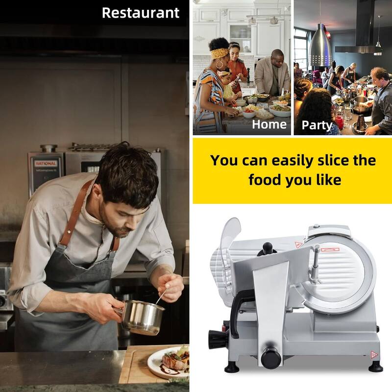 Commercial Meat Slicer,10 inch Electric Food Slicer, SemiAuto 240 W