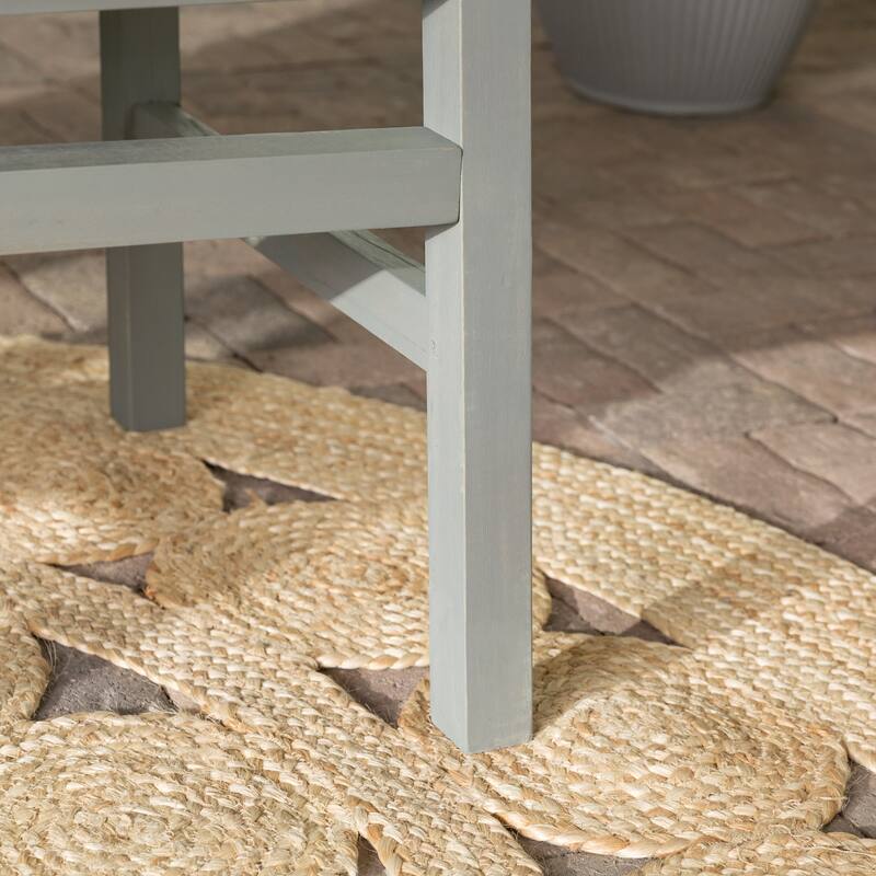 Walker Edison Acacia Wood Outdoor Chevron Love Seat