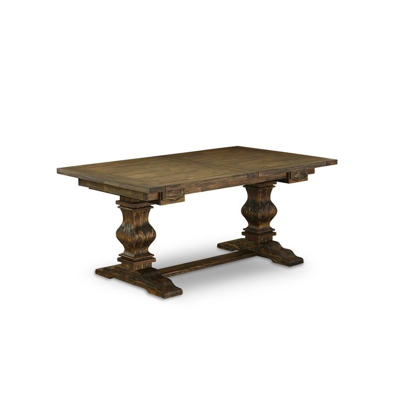 East West Furniture 11 Piece Dining Table Set- a Dining Table and 10 Linen Fabric Chairs(Finish Options)
