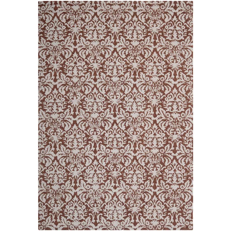 SAFAVIEH Handmade Chelsea Duschka French Country Wool Rug - 5'3" x 8'3" - Brown/Grey