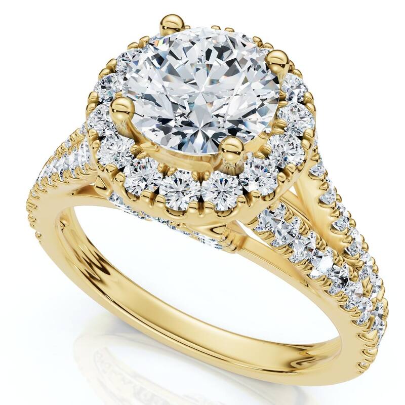 Bliss Diamond Certified 1.5ct Hidden "N" Initial Diamond Engagement Ring Gold Lab Grown - 7 - Yellow