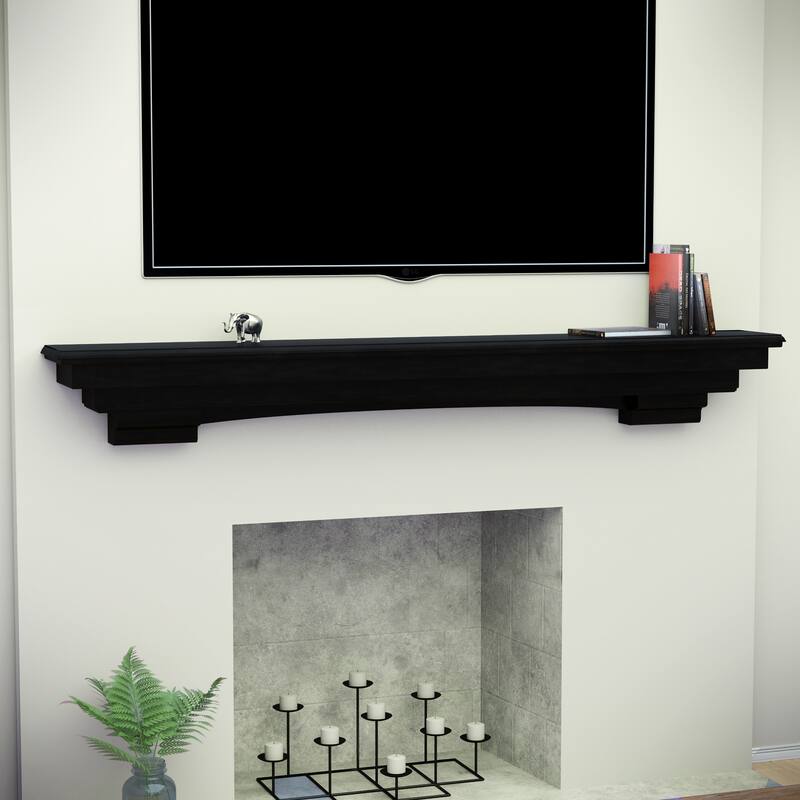 SEI Furniture Bonclary Wood Fireplace Mantel Shelf