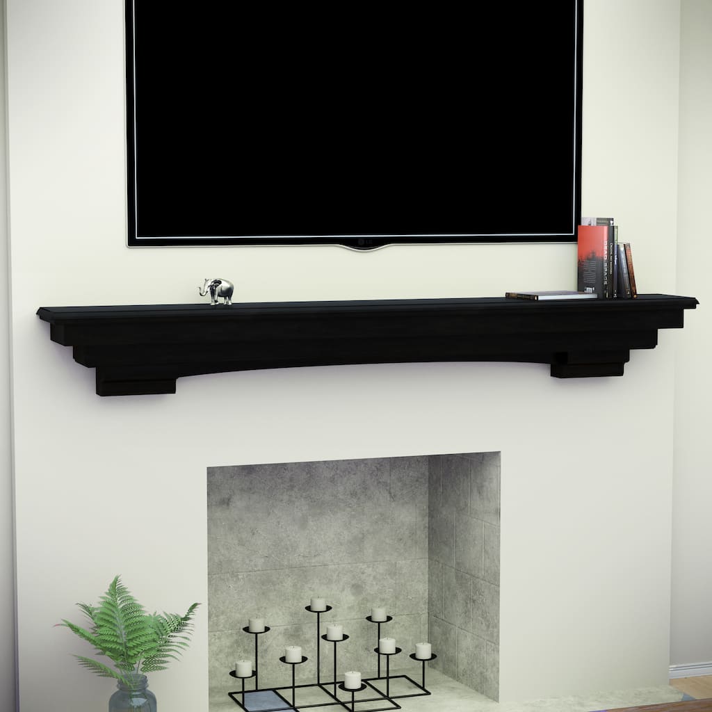 SEI Furniture Bonclary Wood Fireplace Mantel Shelf