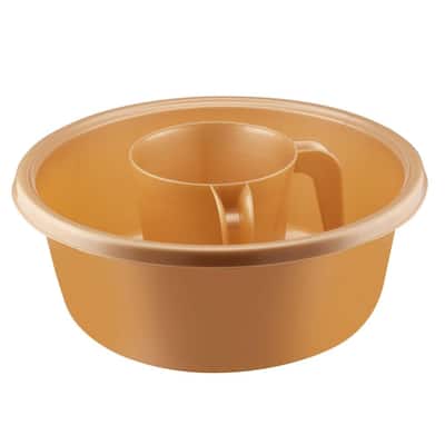 YBM Home Square Plastic Wash Cup & Wash Basin Set, long-lasting