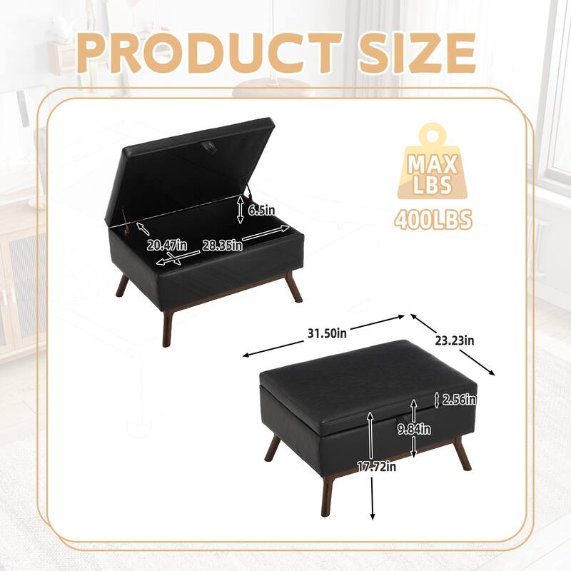 Versatile Mid-century Modern Storage Ottoman for Various Rooms