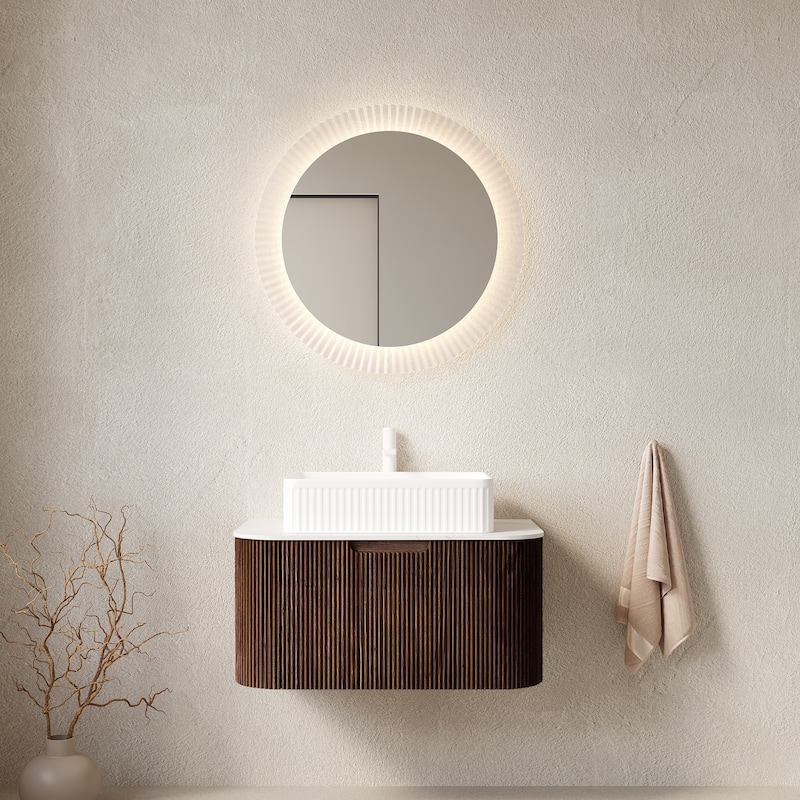 Wall-Mounted Floating Bathroom Vanity with Sink