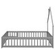 preview thumbnail 29 of 27, Full Size House Floor Montessori Bed with Fence and Roof for Kids