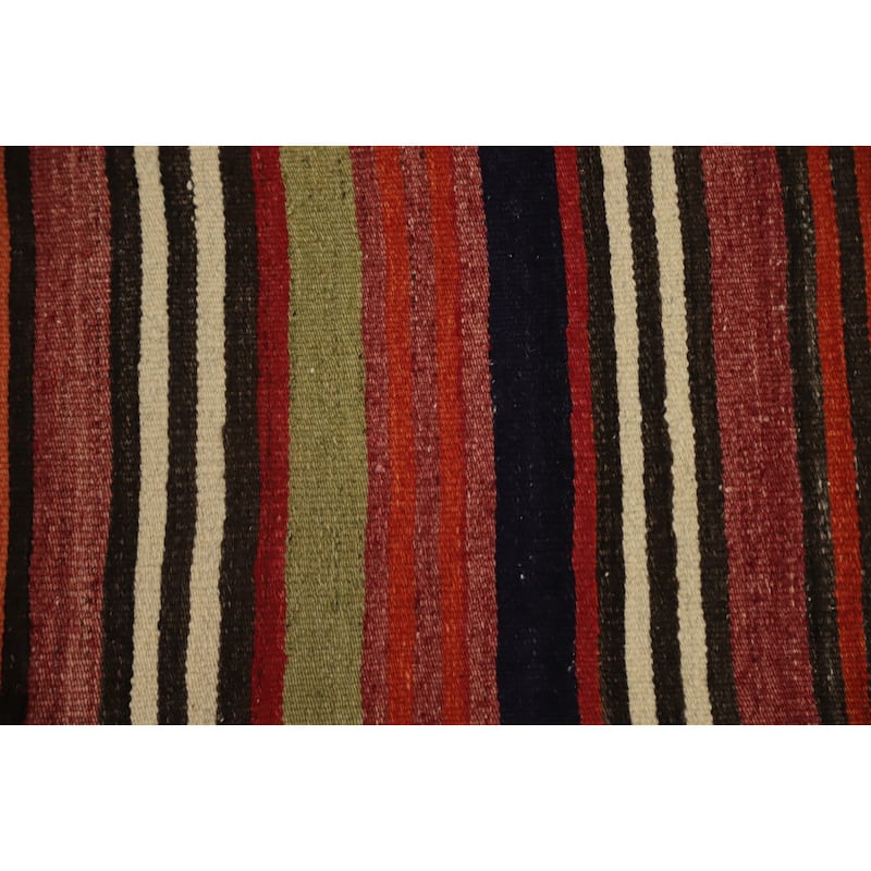 Hand Woven Oriental 100% Wool Carpet Southwestern Geometric Multi-Colored Kilim Area Rug - 10' 8'' X 5' 0''