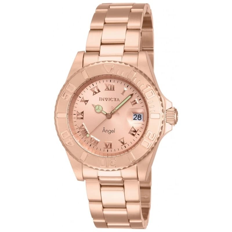 Invicta Women's 14322 Angel Quartz 3 Hand Rose Gold Dial Watch - Rose Gold