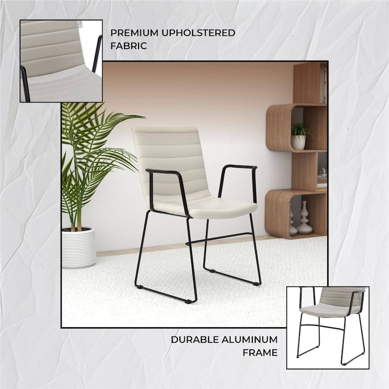 Zylar Ergonomic Guest Chair with Leather, Stainless Steel Base, High-Density Foam, Modern Design for Office or Waiting Room