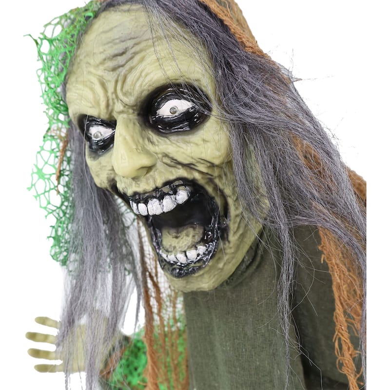 Haunted Hill Farm Lifesize Animatronic Zombie with Chains with Lights and Sound