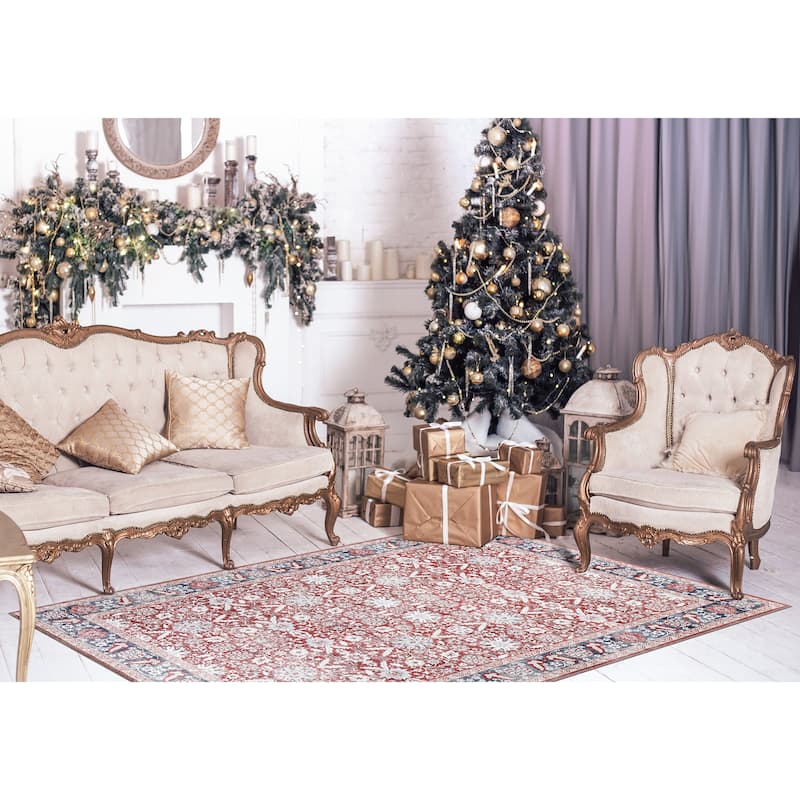 Vintage Traditional Machine Washable Non Slip Area Rugs for Living Room Bedroom Kitchen