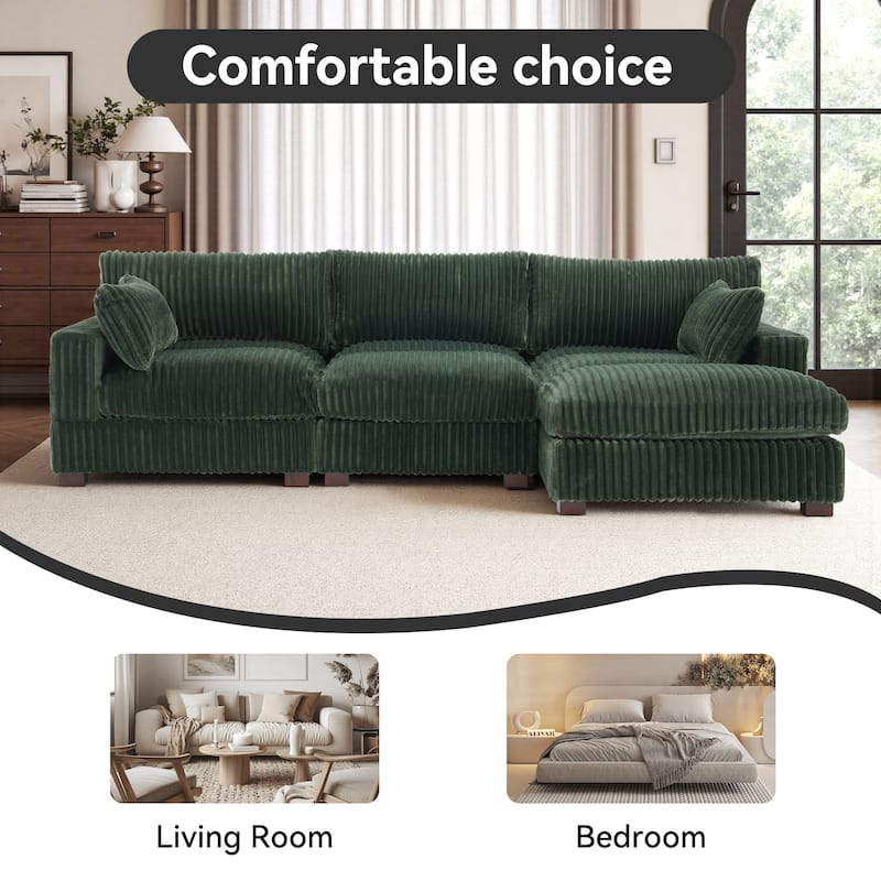 Oversized Plush Modular Sectional Sofa Set L Shaped Couch