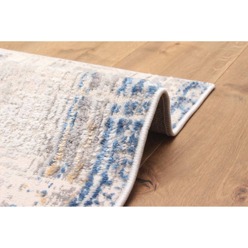 ECARPETGALLERY Machine Made Quinn Blue Area Rug