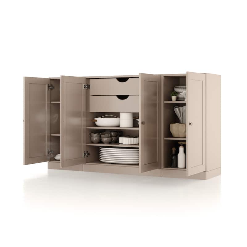 Palace Imports 100% Solid Wood 65" Sideboard with Shaker Doors, 2-Drawers & Adjustable Shelves