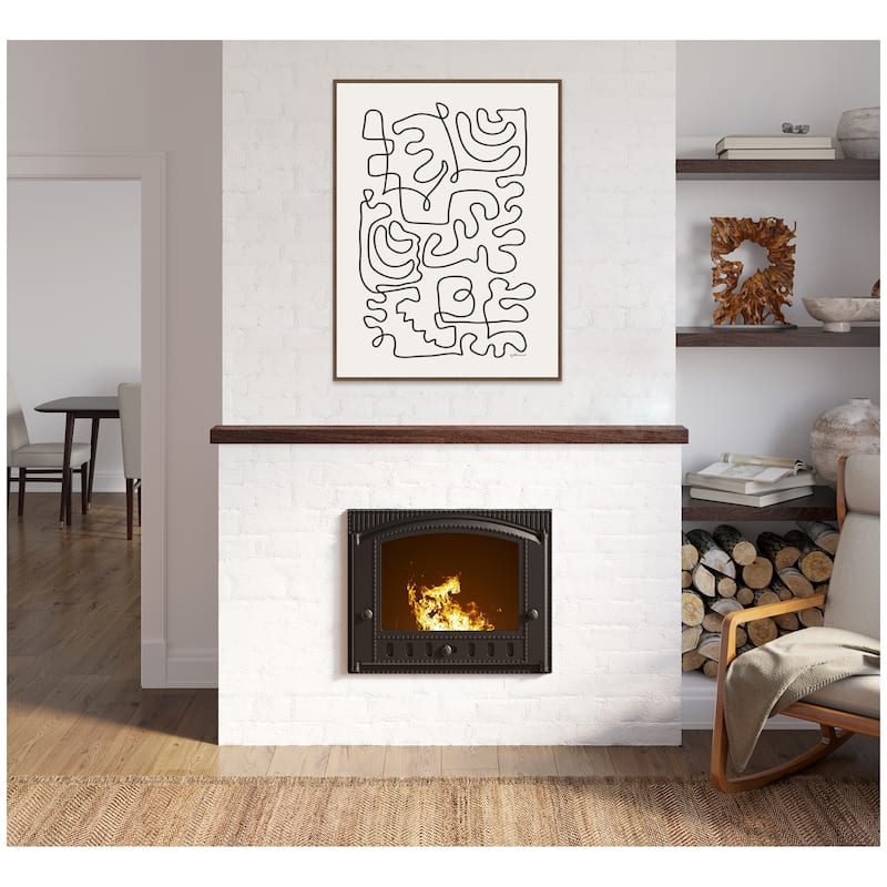 Kate and Laurel Connected Lines by Gabrielly Guedes Framed Canvas Wall Art Print