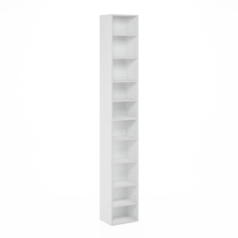 Furinno Pasir 10-Tier Open Shelf Bookcase, Blackwood - White