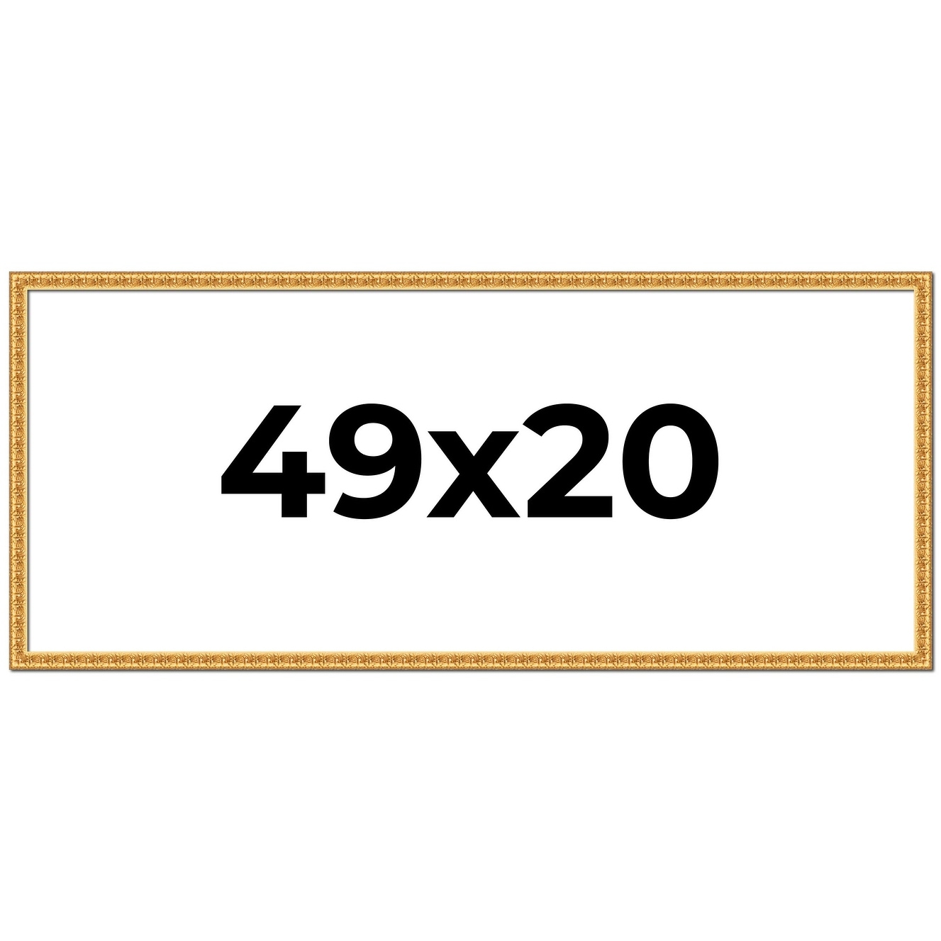 49x20 Frame Gold Real Wood Picture Frame Width 1 inches | Interior