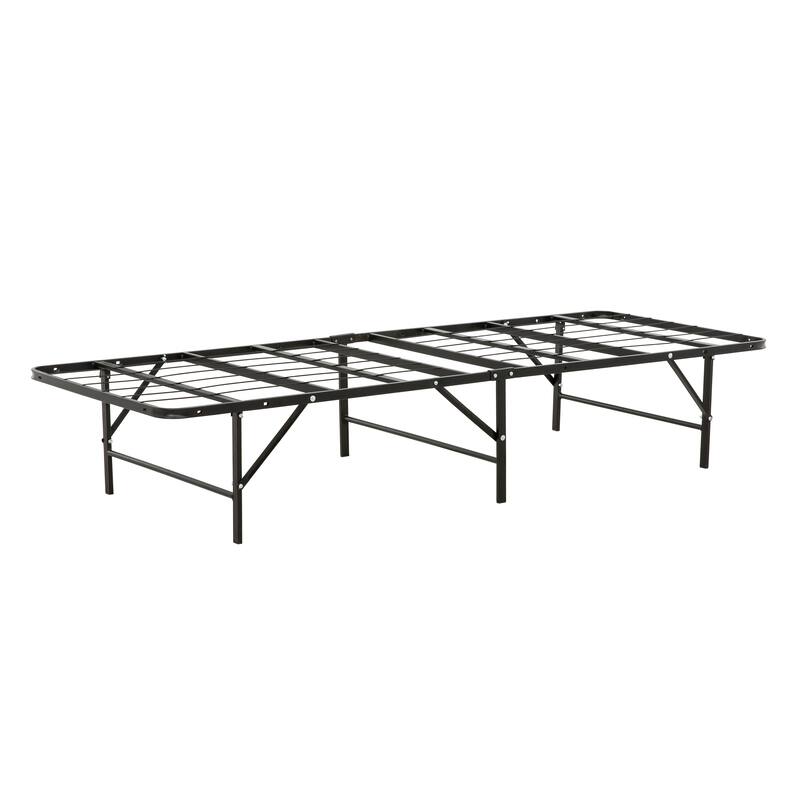 Metal Platform Bed Base - Twin Size Mattress Foundation Bed Frame, Black - Black