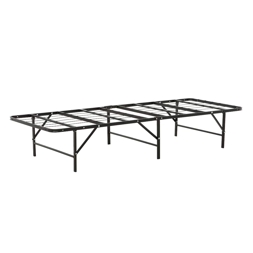 Twin Size Metal Bed Frame with Storage, Sturdy Mattress Foundation for Kids & Guest Rooms