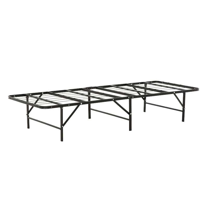 Twin-XL Metal Platform Bed Frame with Under-Bed Storage, Black