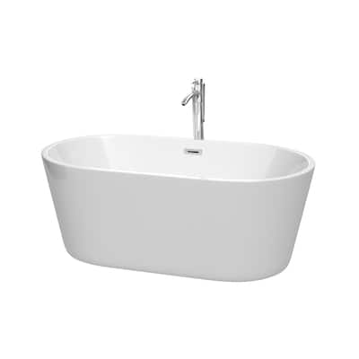 Wyndham Collection Carissa 60" Freestanding Acrylic Soaking Tub with