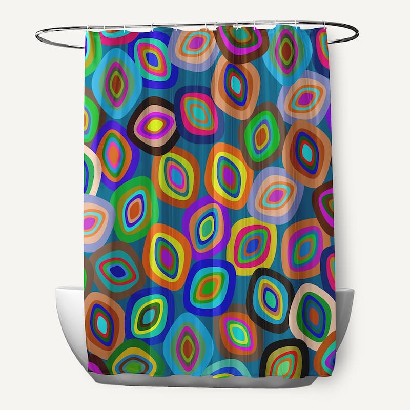Modern Leaf Pile Shower Curtain - Blue