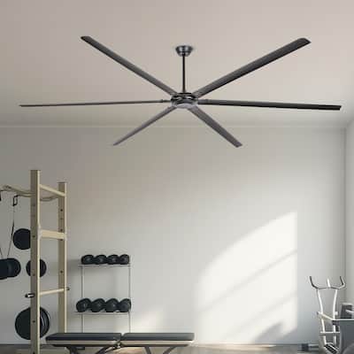 120" Industrial Black Aluminum Extra Larger Commercial Ceiling Fan with Remote