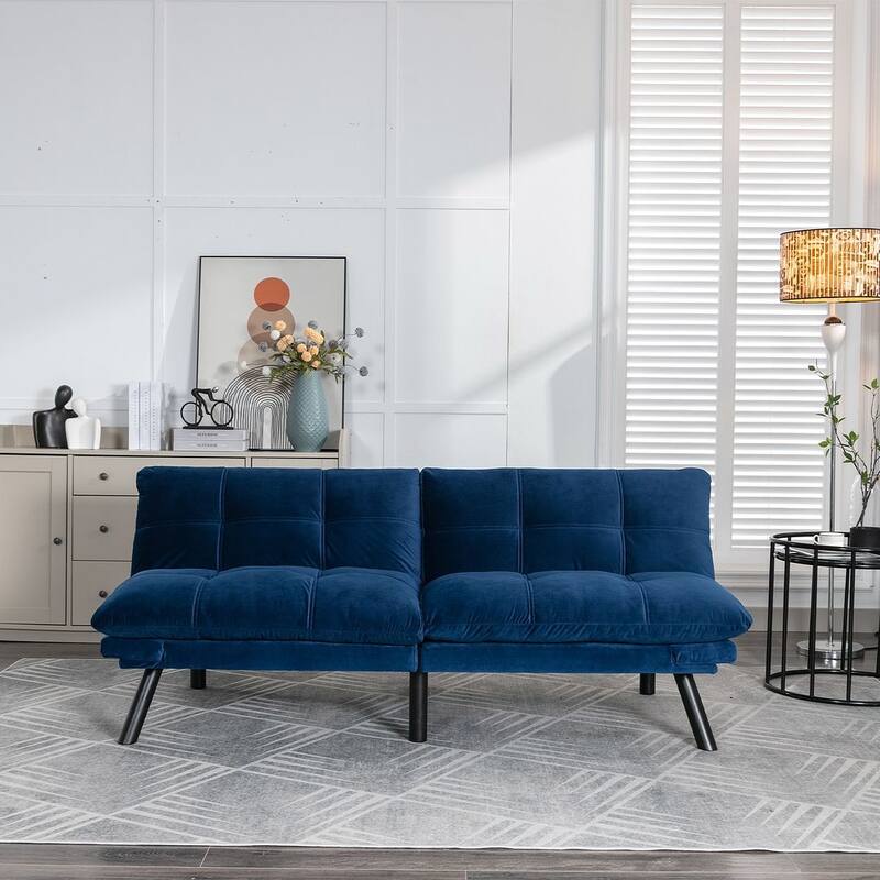 70.87" Futon Sofa Bed, Foam Foldable Couch Convertible Loveseat Sleeper Daybed with Adjustable Armrests for Small Space