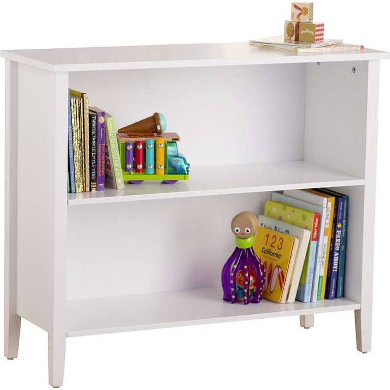 2-Tier White Bookcase
