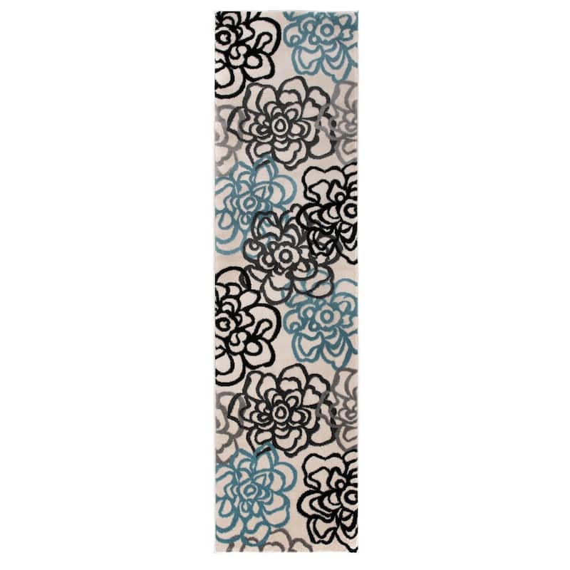 World Rug Gallery Contemporary Modern Floral Flowers Area Rug
