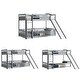 preview thumbnail 26 of 25, Twin over Twin Size Wooden Bunk Bed with Slide & Ladder & Door, Safety Guardrails Floor Bed, White