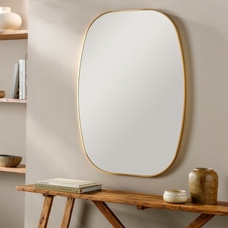 Livabliss Aranya Modern Aluminum Squared Oval Accent Mirror - Bed Bath ...