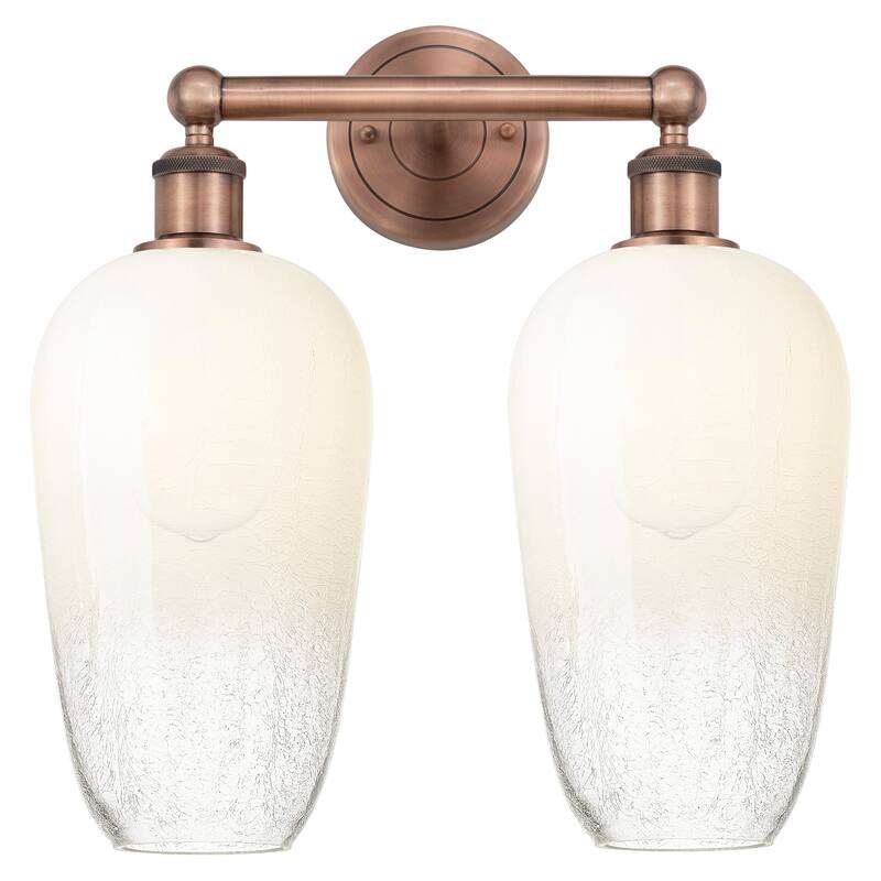 Innovations Lighting Endless Possibilities Edison - Brookhaven Flute - 2 Light 16" Bath Vanity Light - Antique Copper/Opal