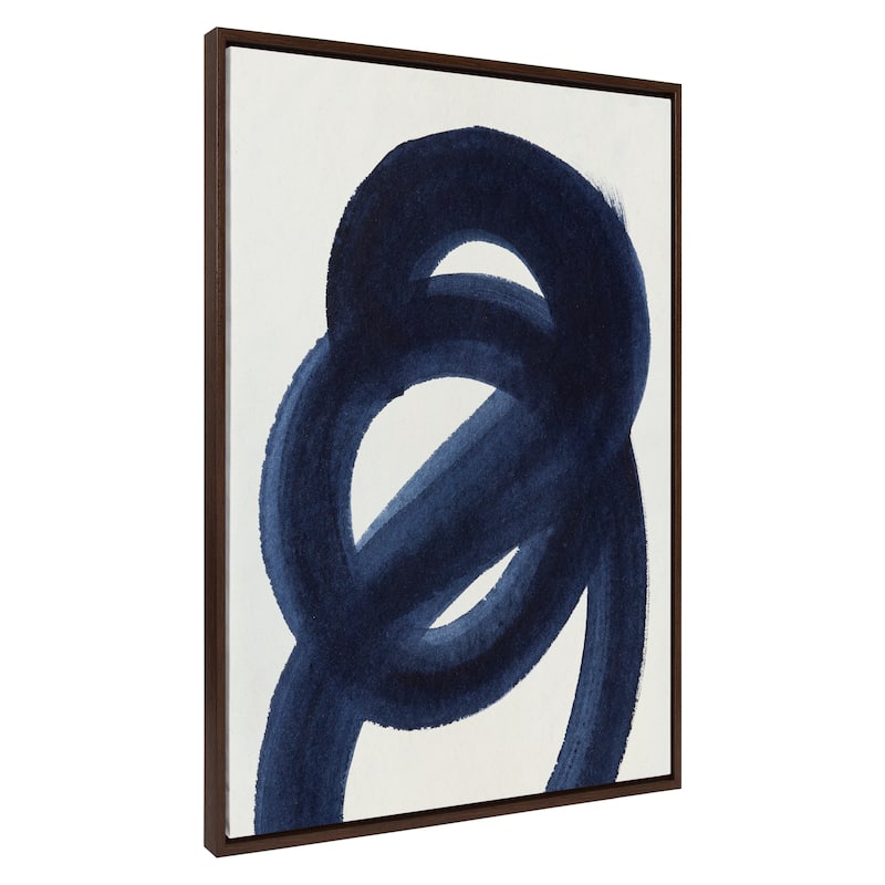 Kate and Laurel Sylvie Japandi 18 Framed Canvas by Rocket Jack - 31.5x41.5 - Plastic - Walnut