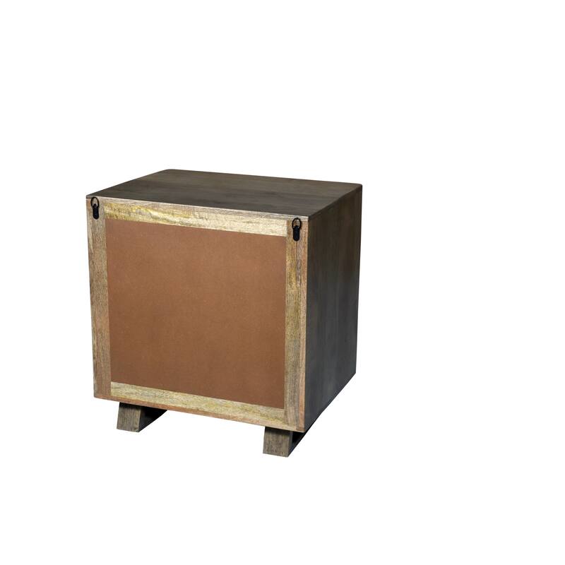 Modern Solid Wood Nightstand with 2 Drawers