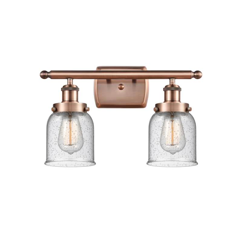 Innovations Lighting 916-2W-12-16 Bell Vanity Bell 2 Light 16" Wide - Antique Copper / Seedy