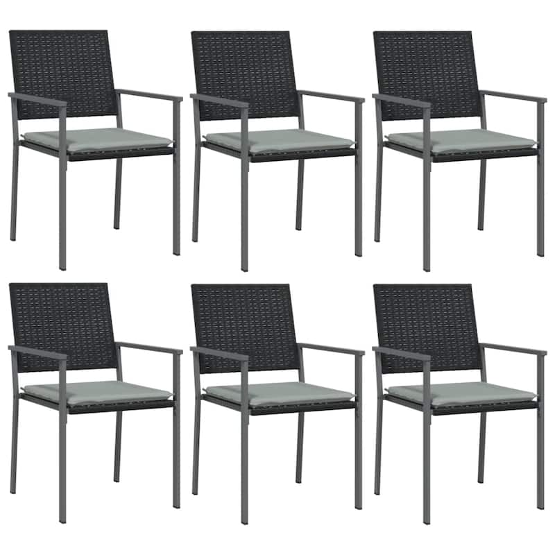 vidaXL Patio Dining Set Outdoor Dining Table and Chair Poly Rattan and Steel