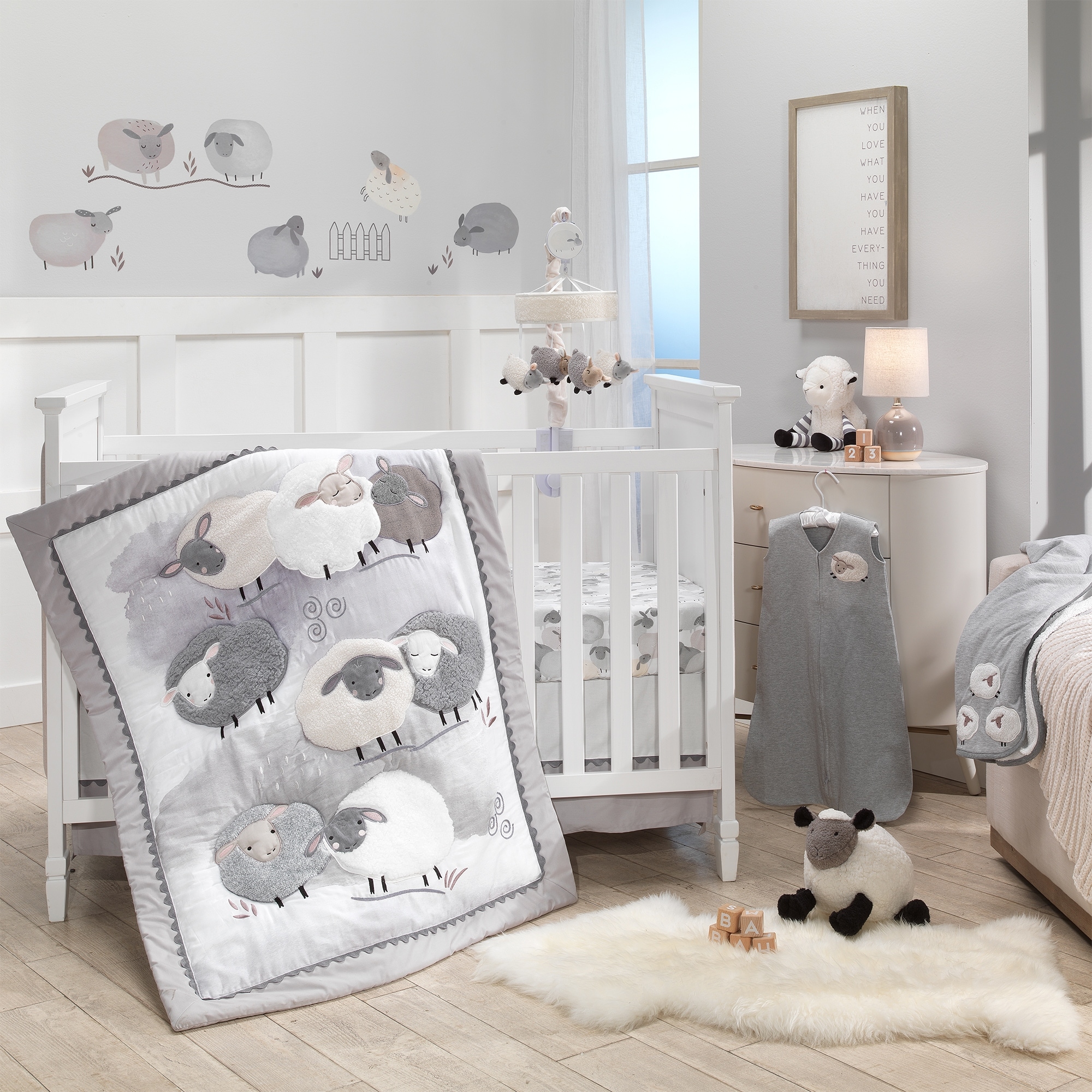 Lambs Ivy Sleepy Sheep Musical Baby Crib Mobile Cream Gray Bed Bath Beyond 30898048