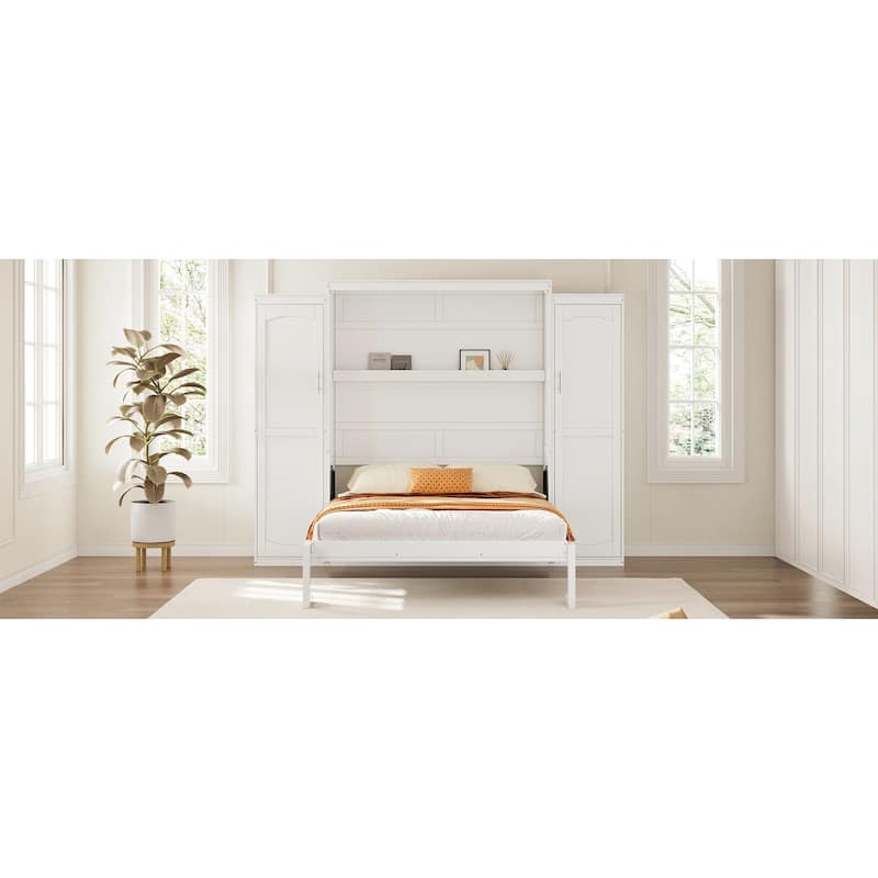 Full Murphy Bed with Wardrobes & Shelves