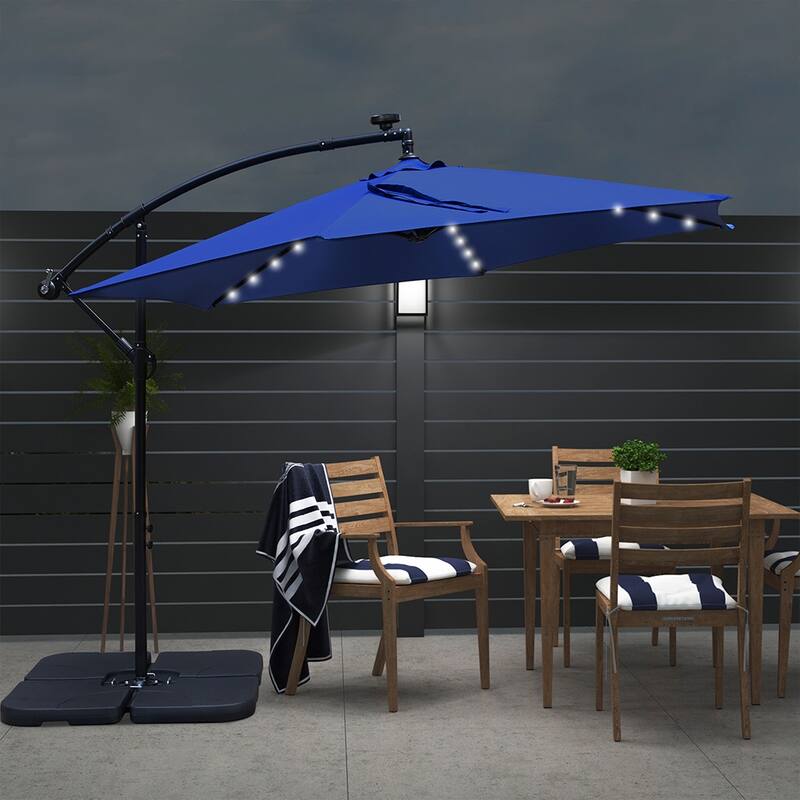 Maypex 10 Feet Solar Offset Outdoor Patio Umbrella