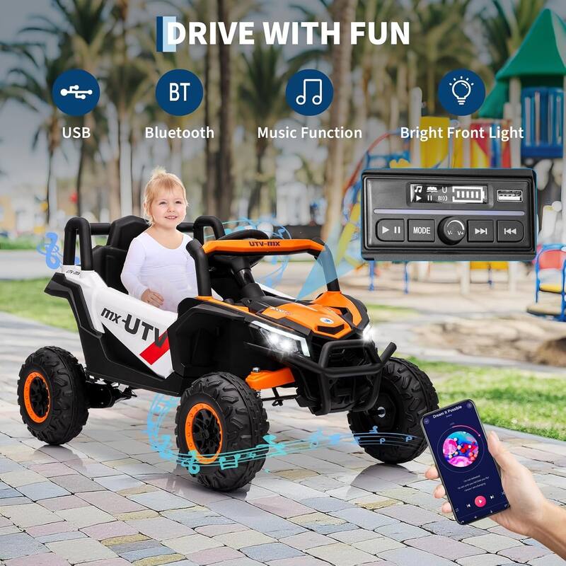 12V Kids Ride On Car,UTV Truck with Remote Control,Electric Vehicle with 4 Spring Suspension