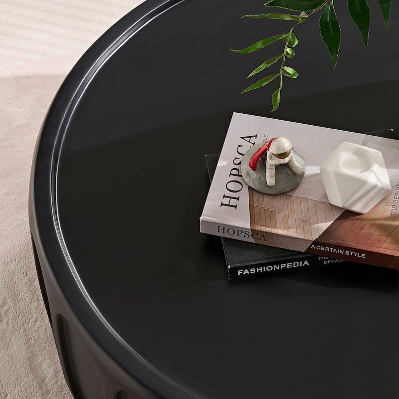 35.43'' Round Center Coffee Table For Living Room Fiberglasstable,Modern Design Coffee Table For Office,Apartment