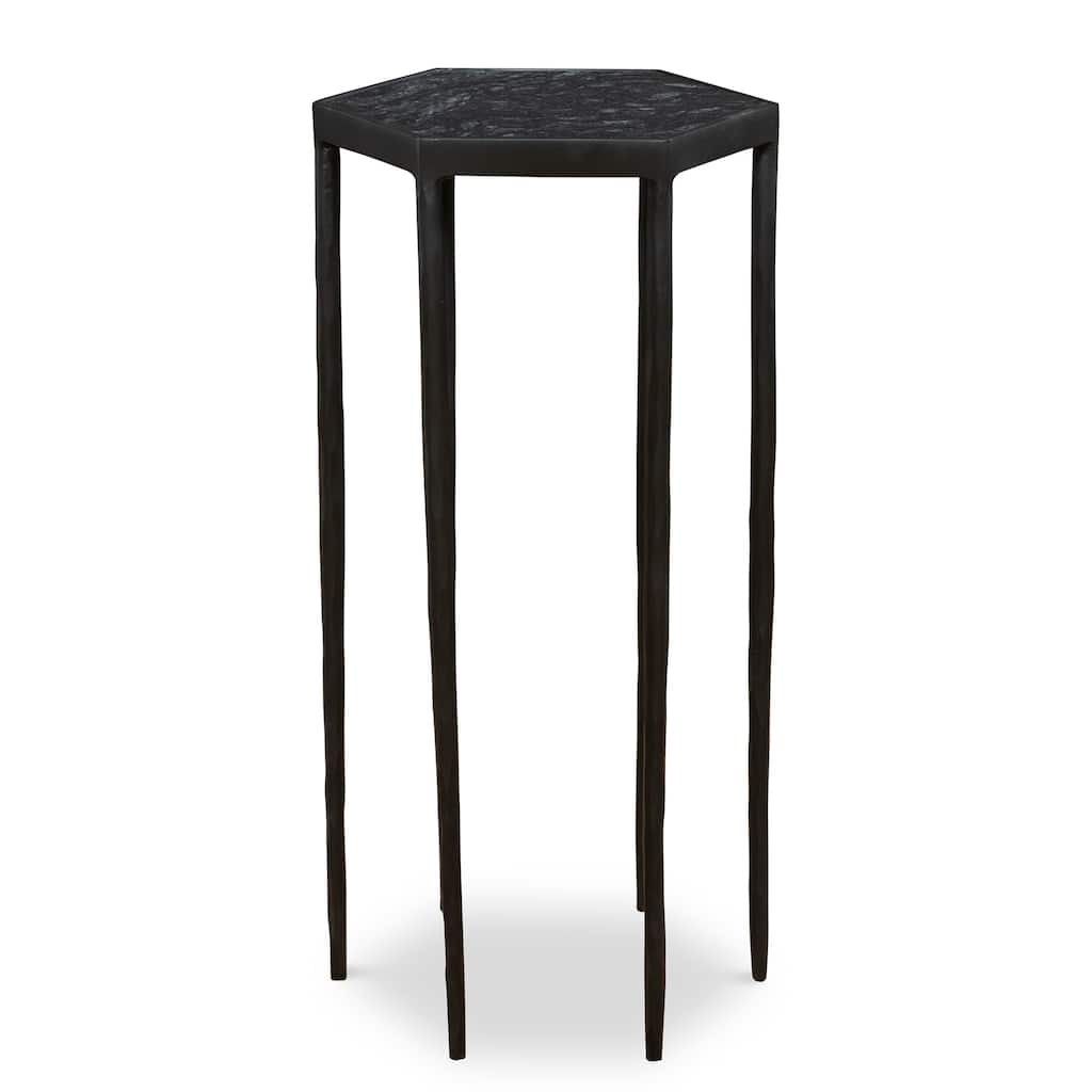 Hexagonal Marble Top Accent Table - 24"