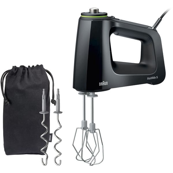 slide 2 of 12, Braun MultiMix 5 Hand Mixer in Black with MultiWhisks and Dough Hooks, 350-Watts