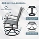 preview thumbnail 14 of 30, Erommy Outdoor Patio Dining Set with Swivel Rocker Chairs, Metal Table with Umbrella Hole, Patio furniture for Backyard