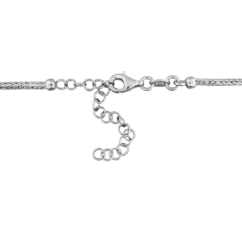 Miadora Sterling Silver Wheat Link Chain Necklace and Bracelet Set