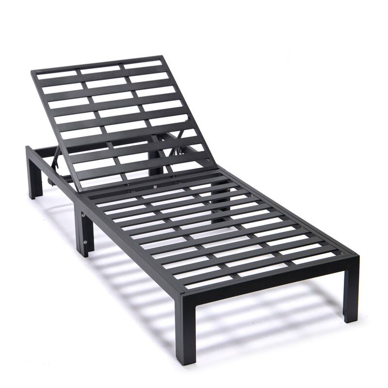 Chelsea Set of 2 Aluminum Armless Chaise Lounge Chair With Cushions for Outdoor Summer Patio Porch Beach Backyard Pool