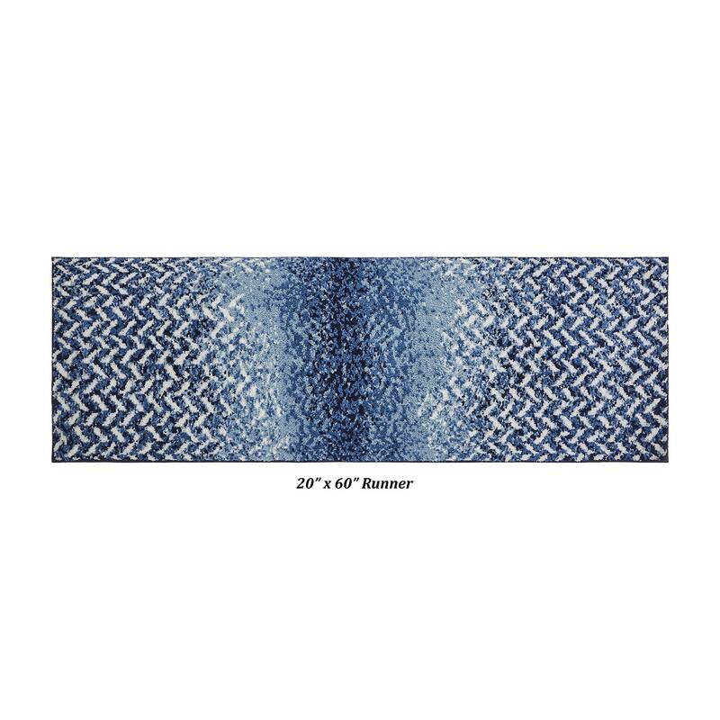 Better Trends 100% Micro Polyester Knitted Bathroom Rugs - Casablanca Collection with Chevron Pattern, Machine Washable Bath Mat