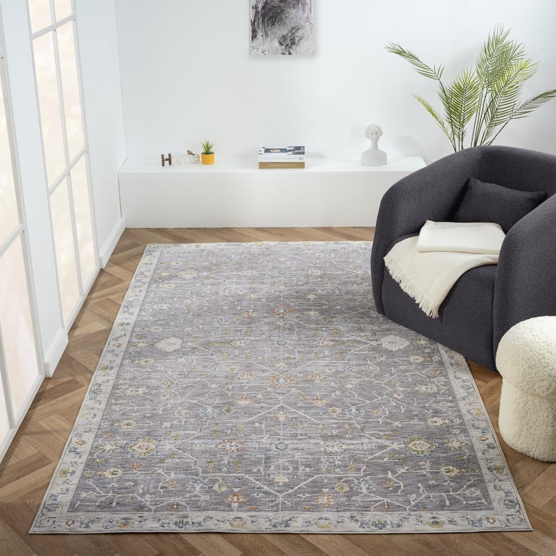 Reeves Traditional Gray/Ivory Performance Indoor Area Rug by Sevita